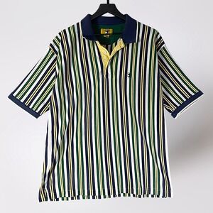 Duck Head Vintage Polo Shirt Mens L Striped Multicolor Cotton Short Sleeve